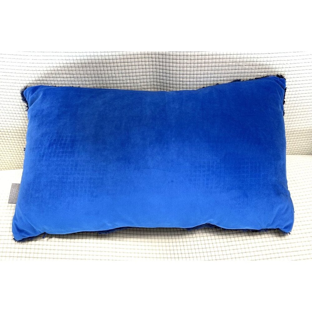 Aviva Stanoff Blue Sequined Blanket and 2 Pillow Luxury set, Super Soft, NWT, MS - Picture 9 of 10